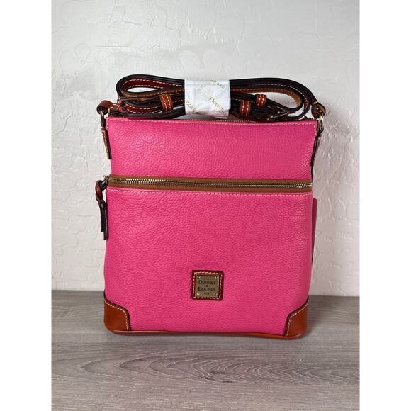 Dooney & Bourke Pebble Grain Crossbody Bag in Hot Pink and Brown New with tags! - Picture 1 of 7